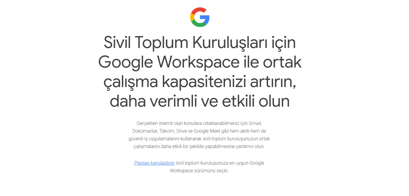 kar amacı gütmeyen kuruluş için Workspace